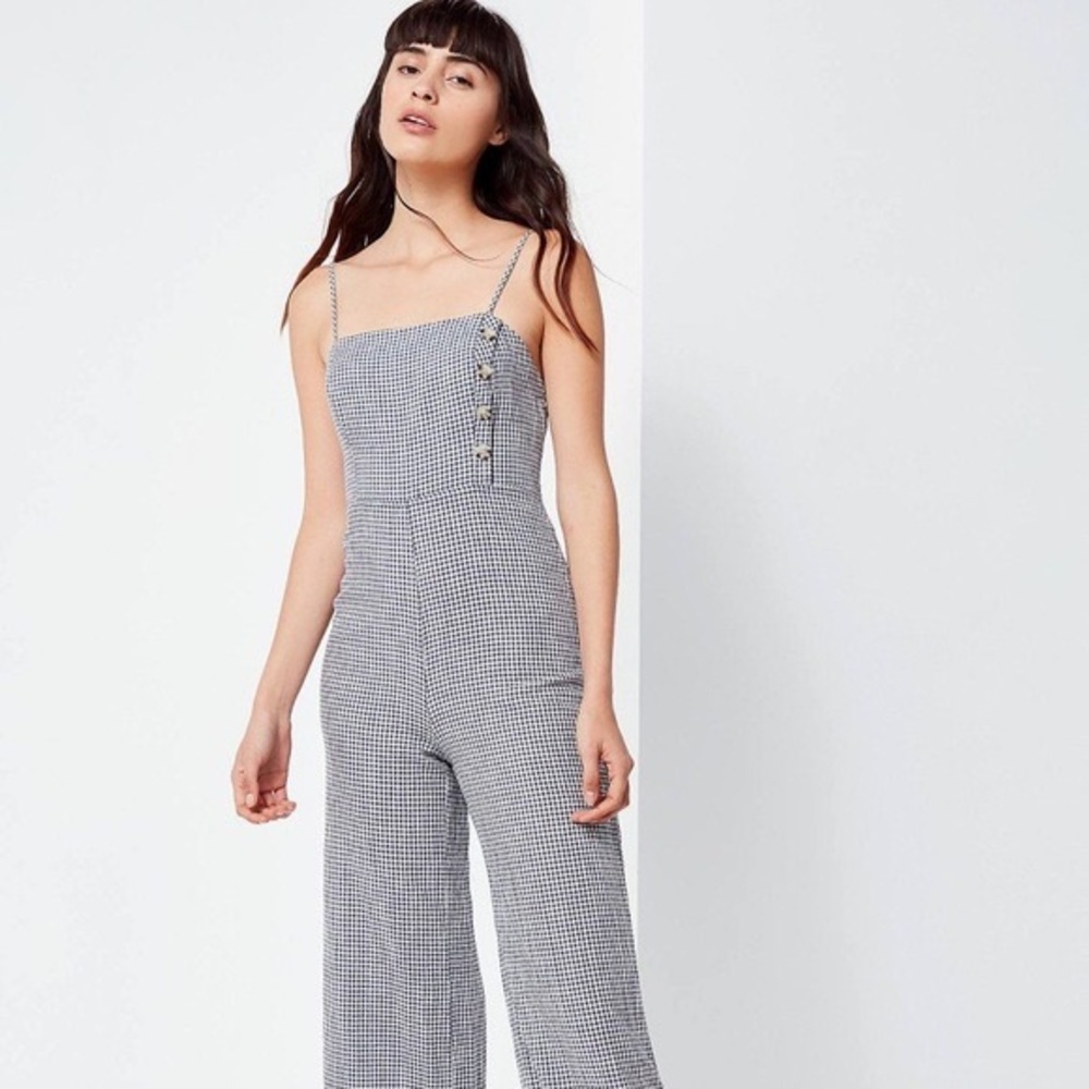 Urban Outfitters Blue and White Checkered Gingham Jumpsuit size 4